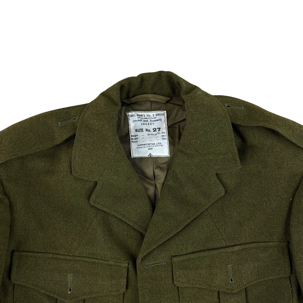 British Army 60s Service Dress Jacket - Medium SIZE 27