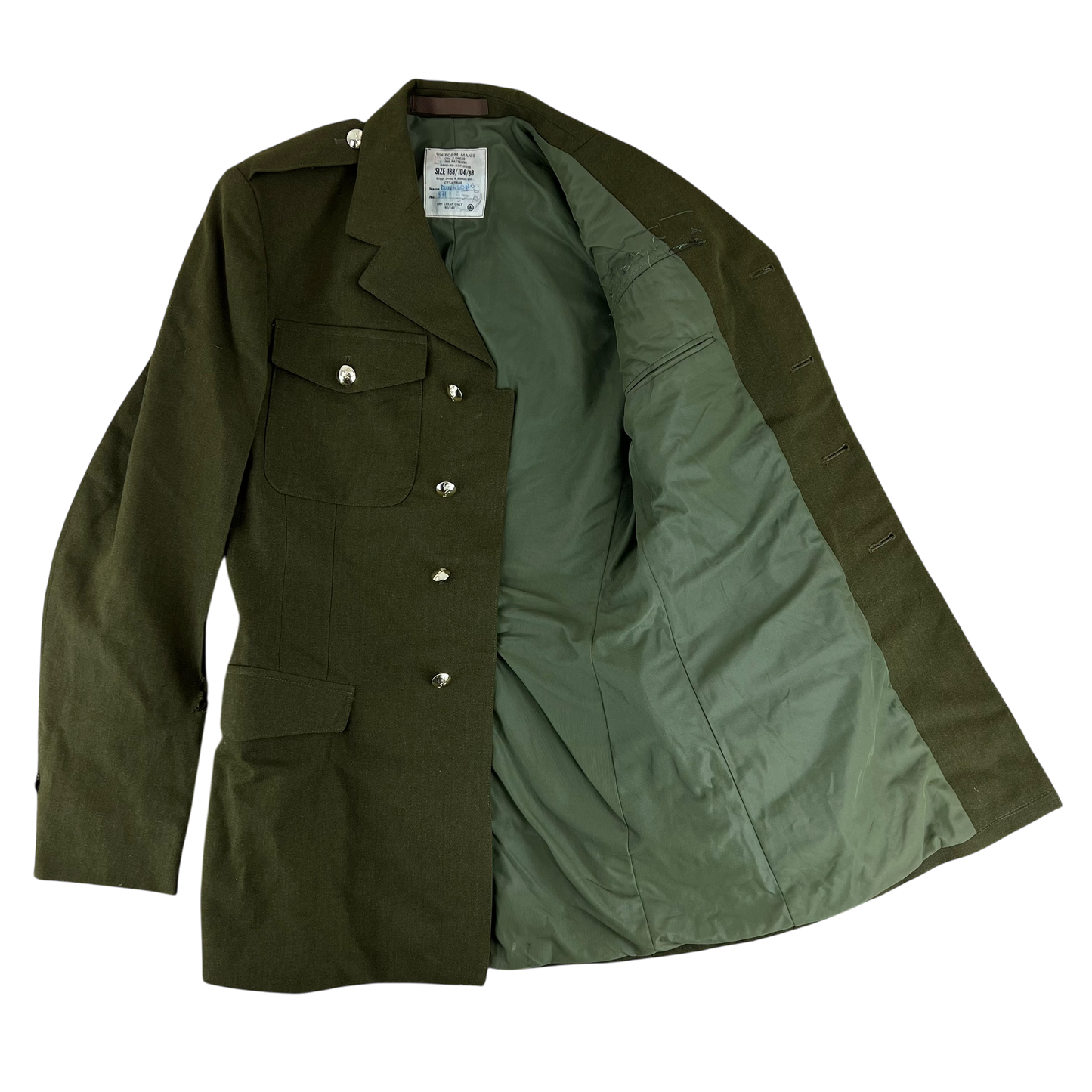 British Army Old Pattern No. 2 Khaki Green Dress Jacket - Royal Signals Corps - Medium 188/104