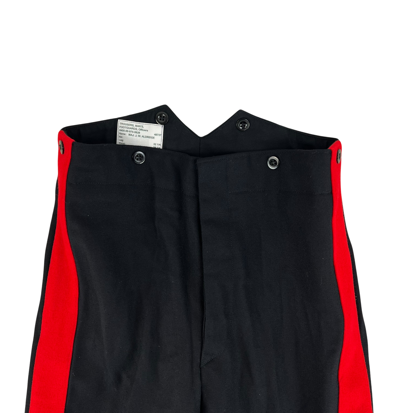 British Army Footguards Officers' Black Red Stripe Trousers - W32 L32