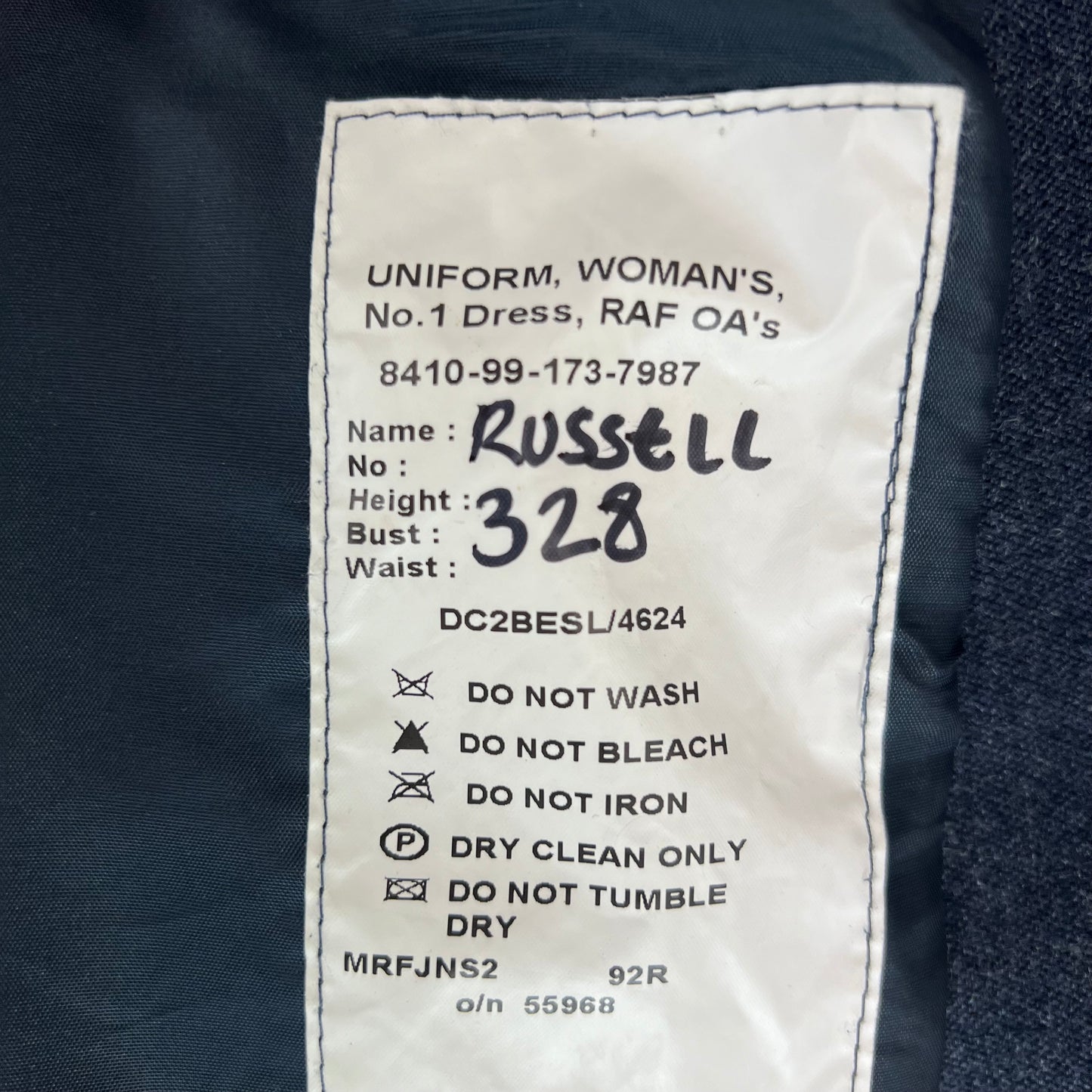 British Royal Air Force No. 1 OA Dress Jacket - WRAF - Medium 92R