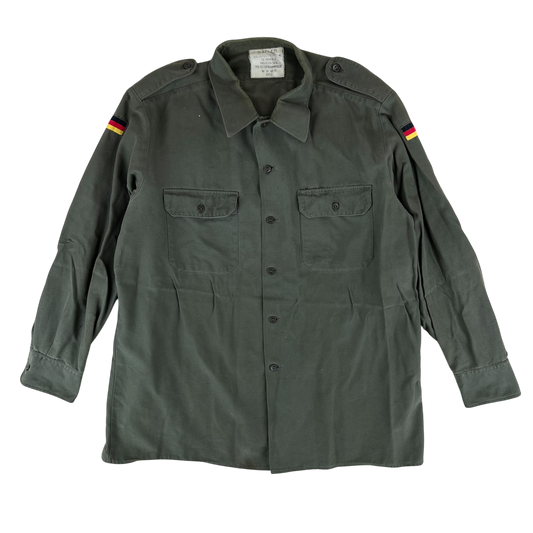 German Army Olive Green Long Sleeve Field Shirt - Large