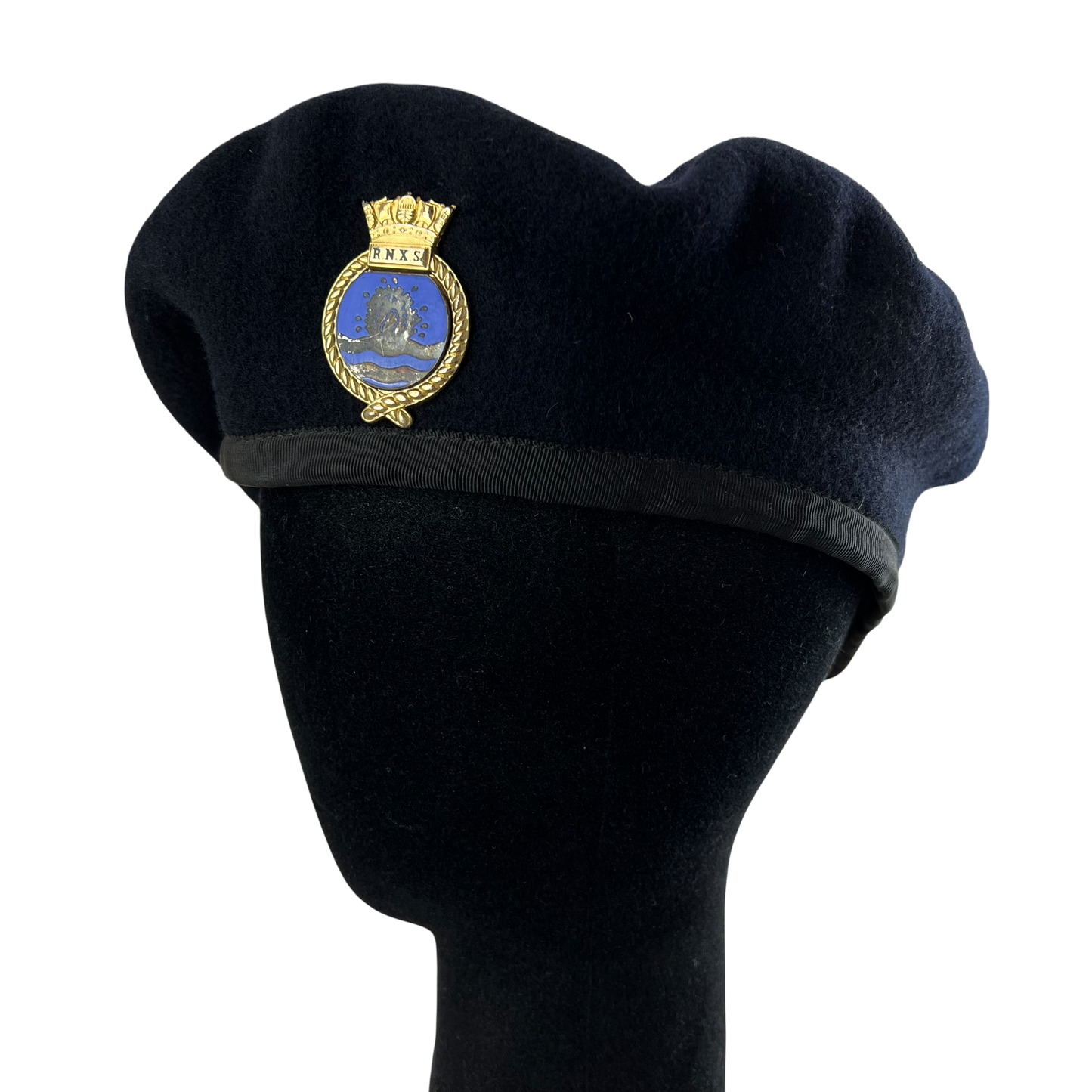 British Royal Navy Beret w/ Badge - RNXS Auxiliary Service - Small 56cm