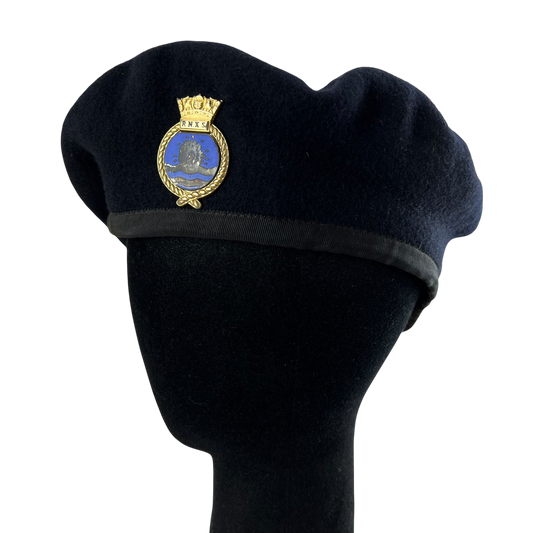 British Royal Navy Beret w/ Badge - RNXS Auxiliary Service - Small 56cm