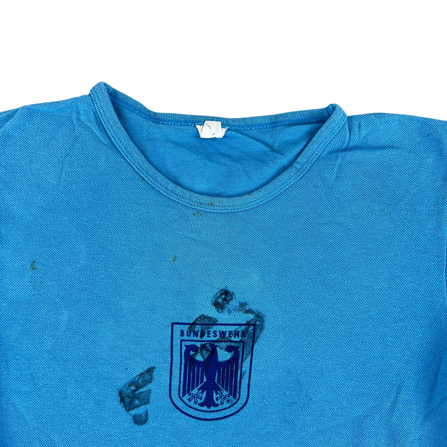 West German Army 70s Blue Training T Shirt - Small