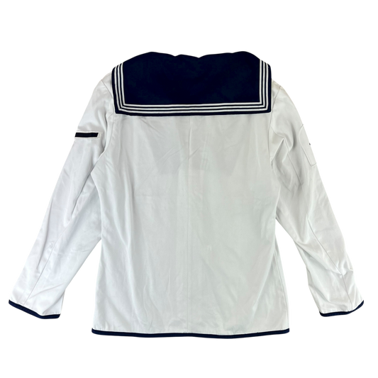 British Royal Navy Class II White Jumper Sailor's Top - Medium 176/100