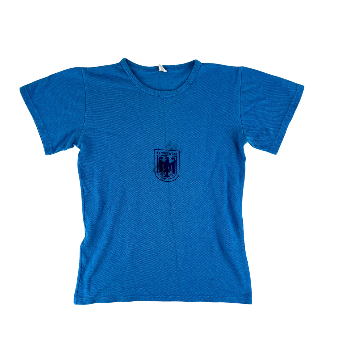 West German Army 70s Blue Training T Shirt - Small