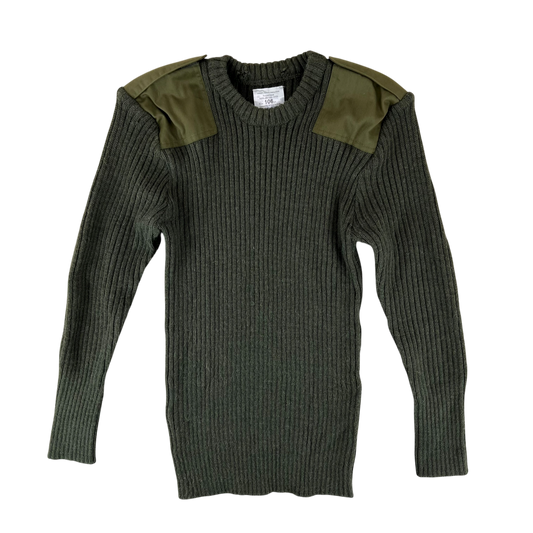 British Army Olive Green Pullover Jumper - Large 106cm