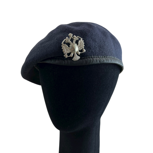 British Army Navy Beret w/ Badge - 1st Queen's Dragoon Guards - Medium 58cm