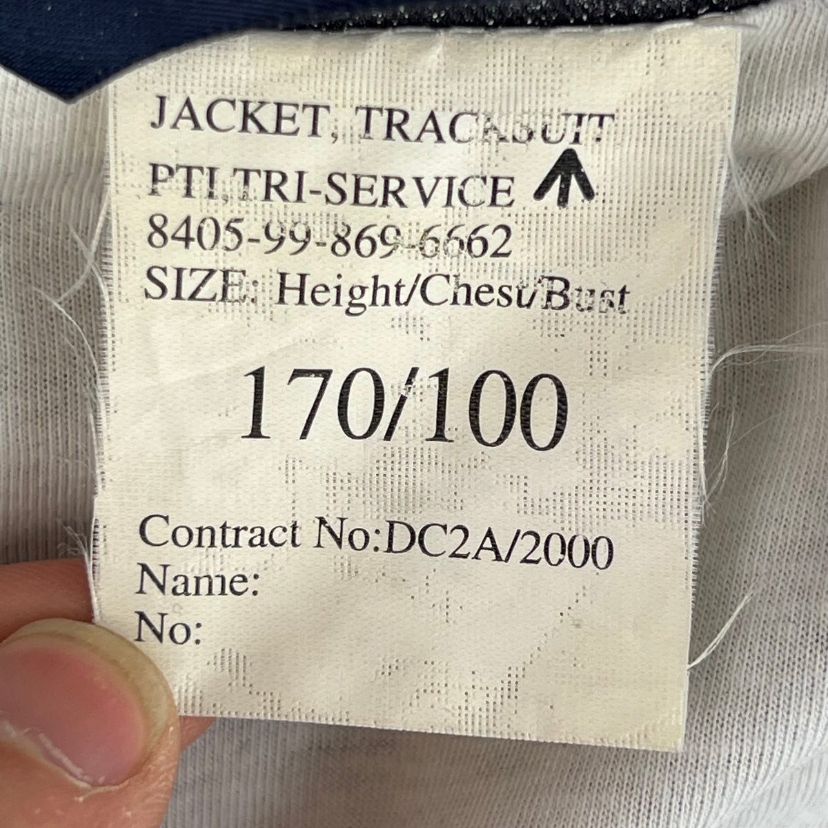 British Army / Tri-Services Navy Blue PTI Tracksuit Top Jacket - Medium 170/100