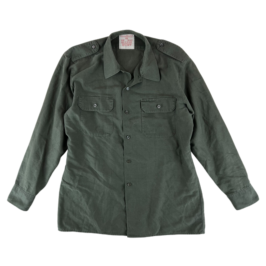 German Army Olive Green Long Sleeve Field Shirt - Large GrNr4