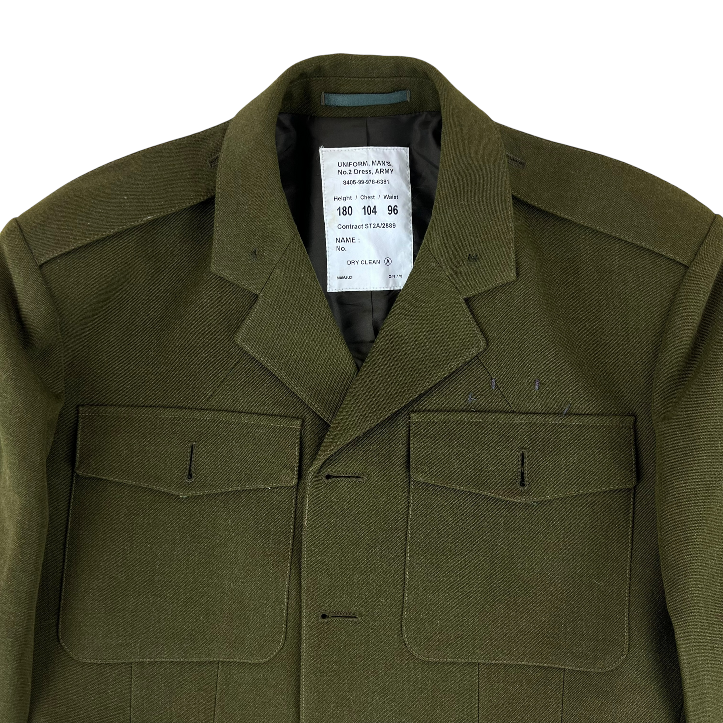 British Army Old Pattern No. 2 Khaki Green Dress Jacket - Large 180/104