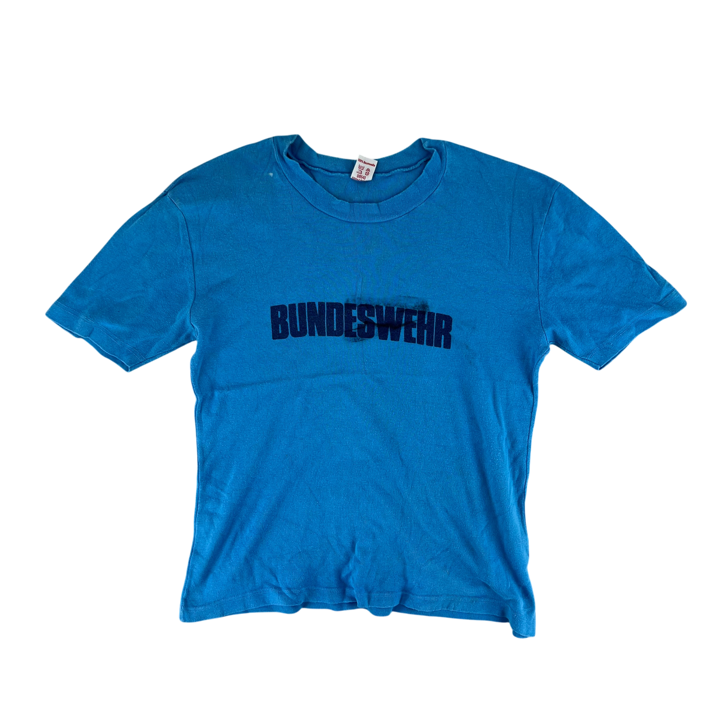 West German Army 70s Blue Training T Shirt - Small Gr 5