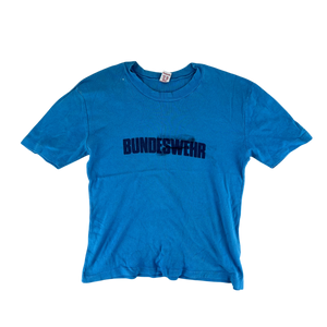 West German Army 70s Blue Training T Shirt - Small Gr 5