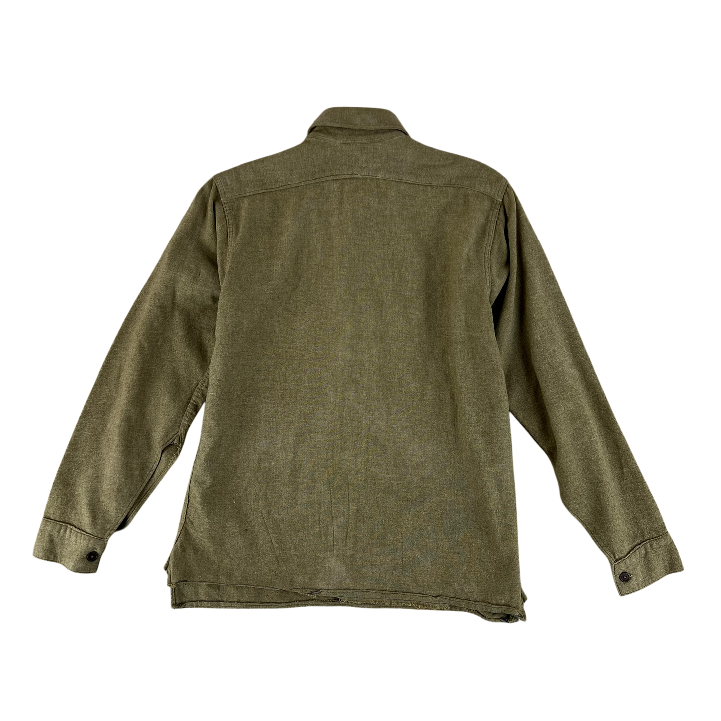 British Army WW2 Khaki Collared Wool Shirt - Medium SIZE 4