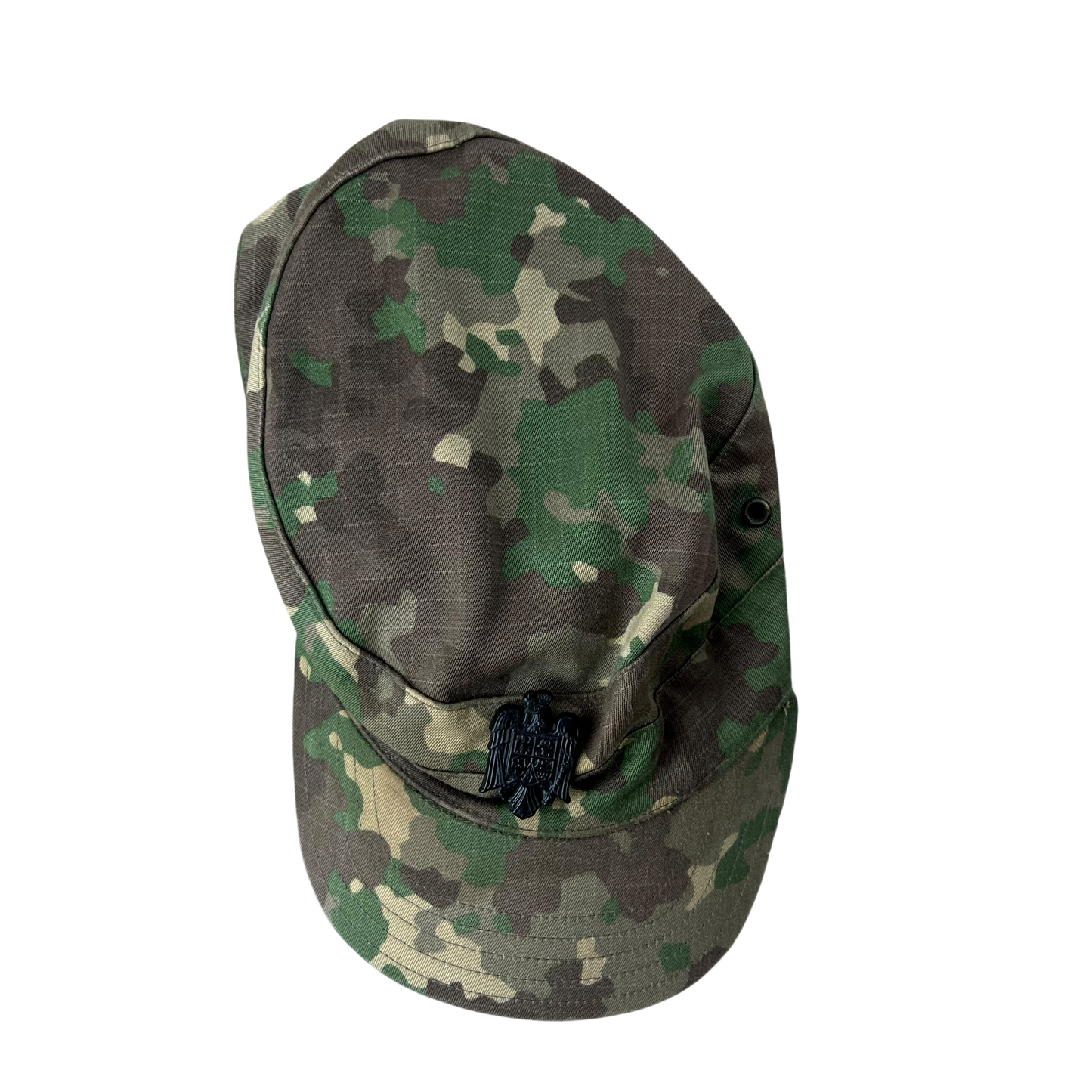 Romanian Army M2017 Woodland Camouflage Cap w/ Badge - Small 56cm