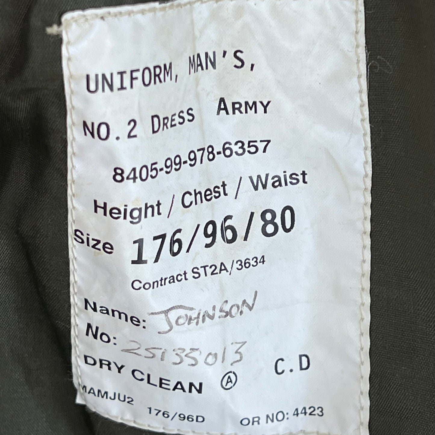 British Army 1980 Pattern No. 2 Olive Green Dress Jacket - Royal Welch Fusiliers - Medium 176/96