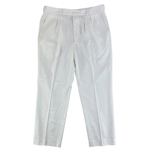 British Royal Navy Officers & Class I White Dress Trousers - W36 L29