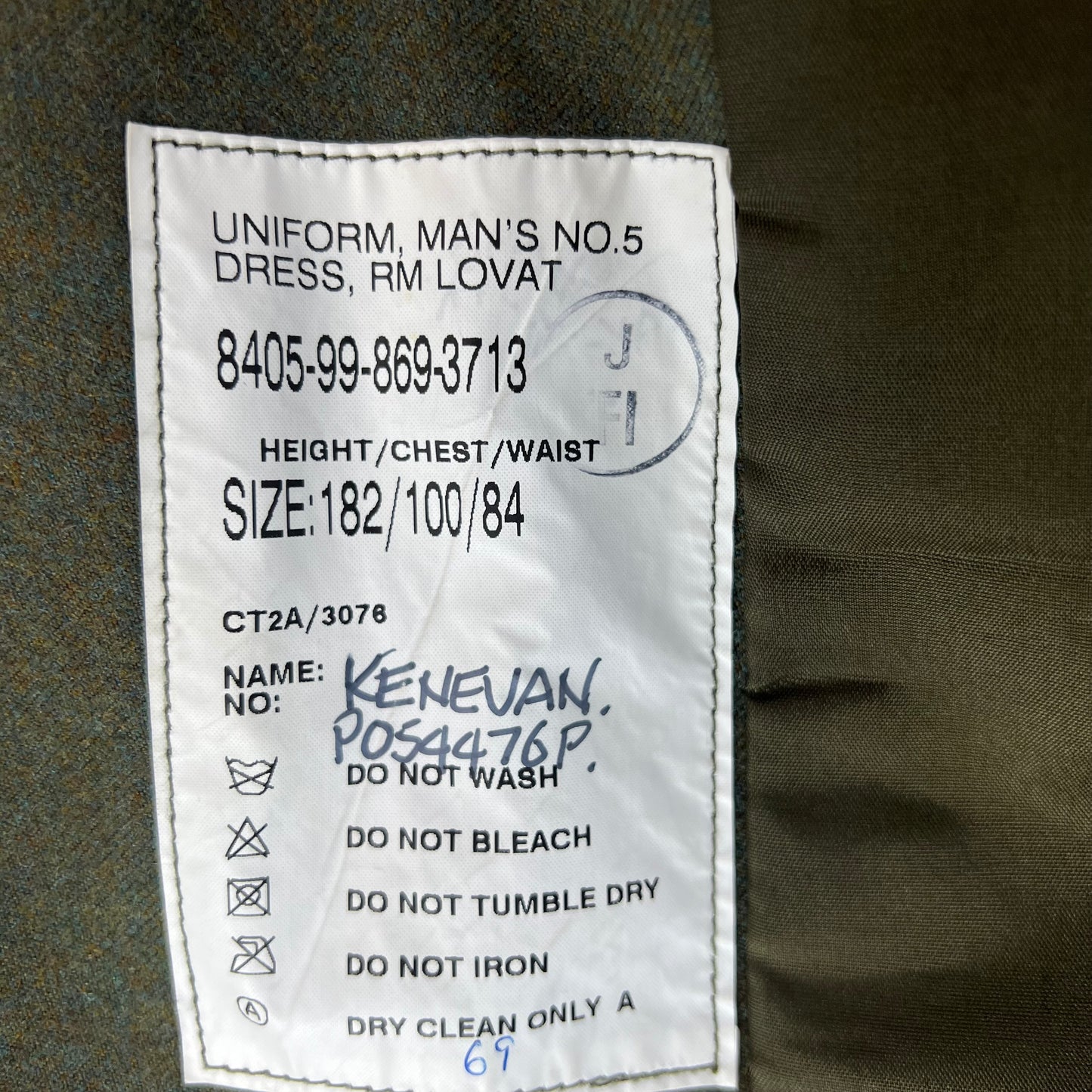 British Royal Marines Lovat No. 5 Dress Jacket - Medium 182/100