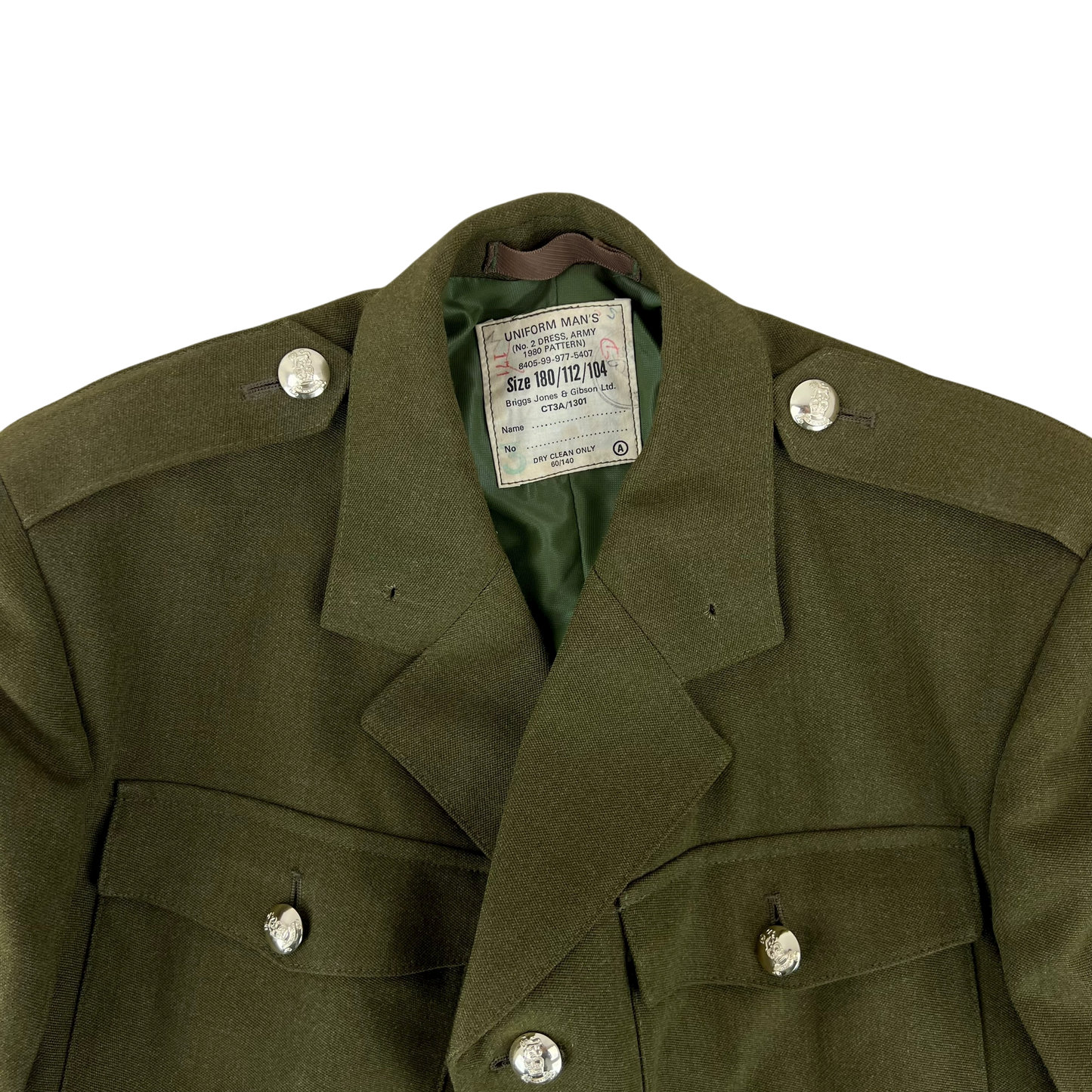 British Army 1980 Pattern No. 2 Olive Green Dress Jacket - RAPC - Large 180/112