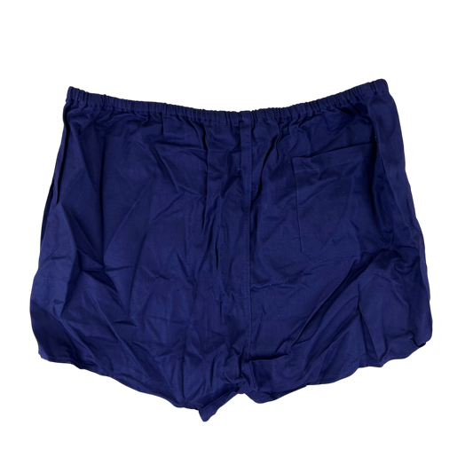 West German Army Cotton PT Navy Blue Swim Shorts - Small