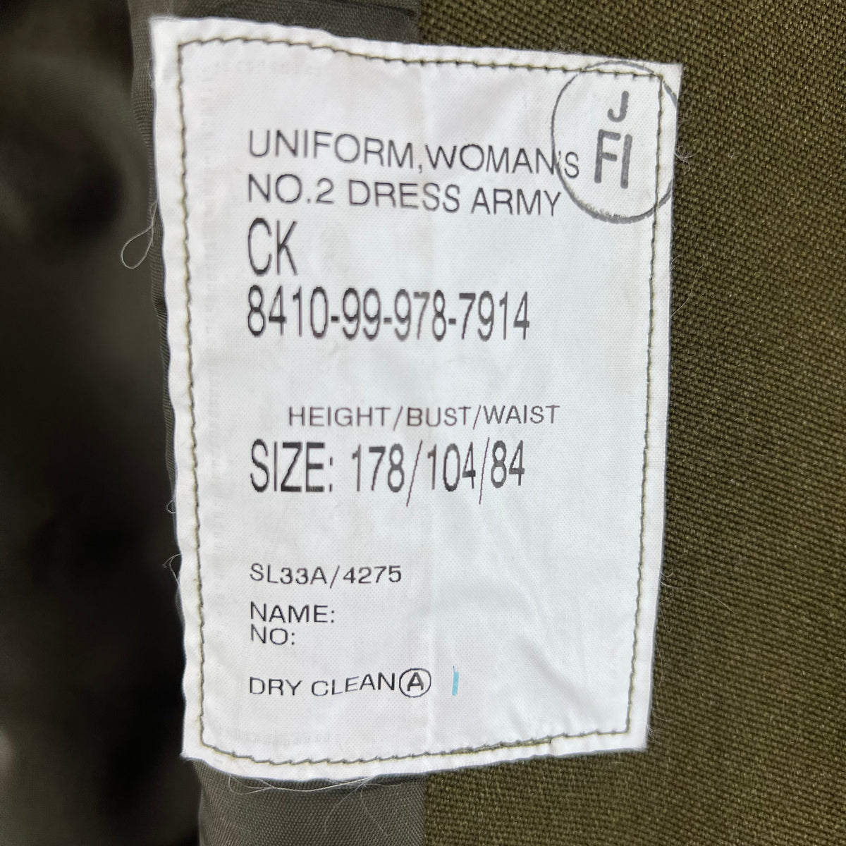 British Army Women's No. 2 Khaki Dress Jacket - Army Air Corps - Medium