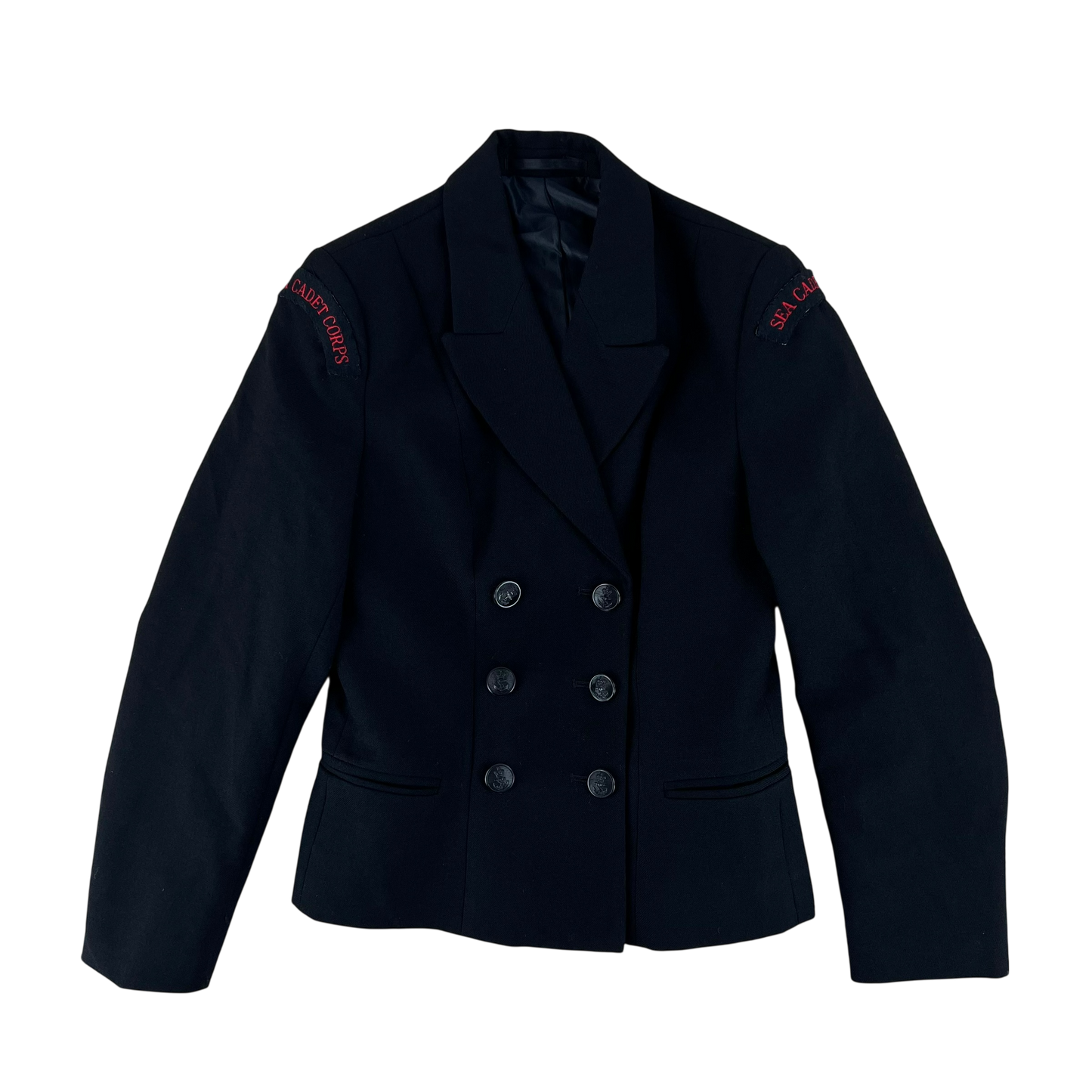 British Royal Navy Women's WRNS Diagonal Serge Black Blazer - X Small SIZE 1