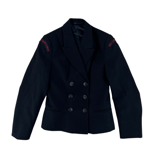 British Royal Navy Women's WRNS Diagonal Serge Black Blazer - X Small SIZE 1