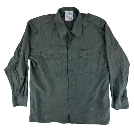 German Army Olive Green Long Sleeve Field Shirt - Large