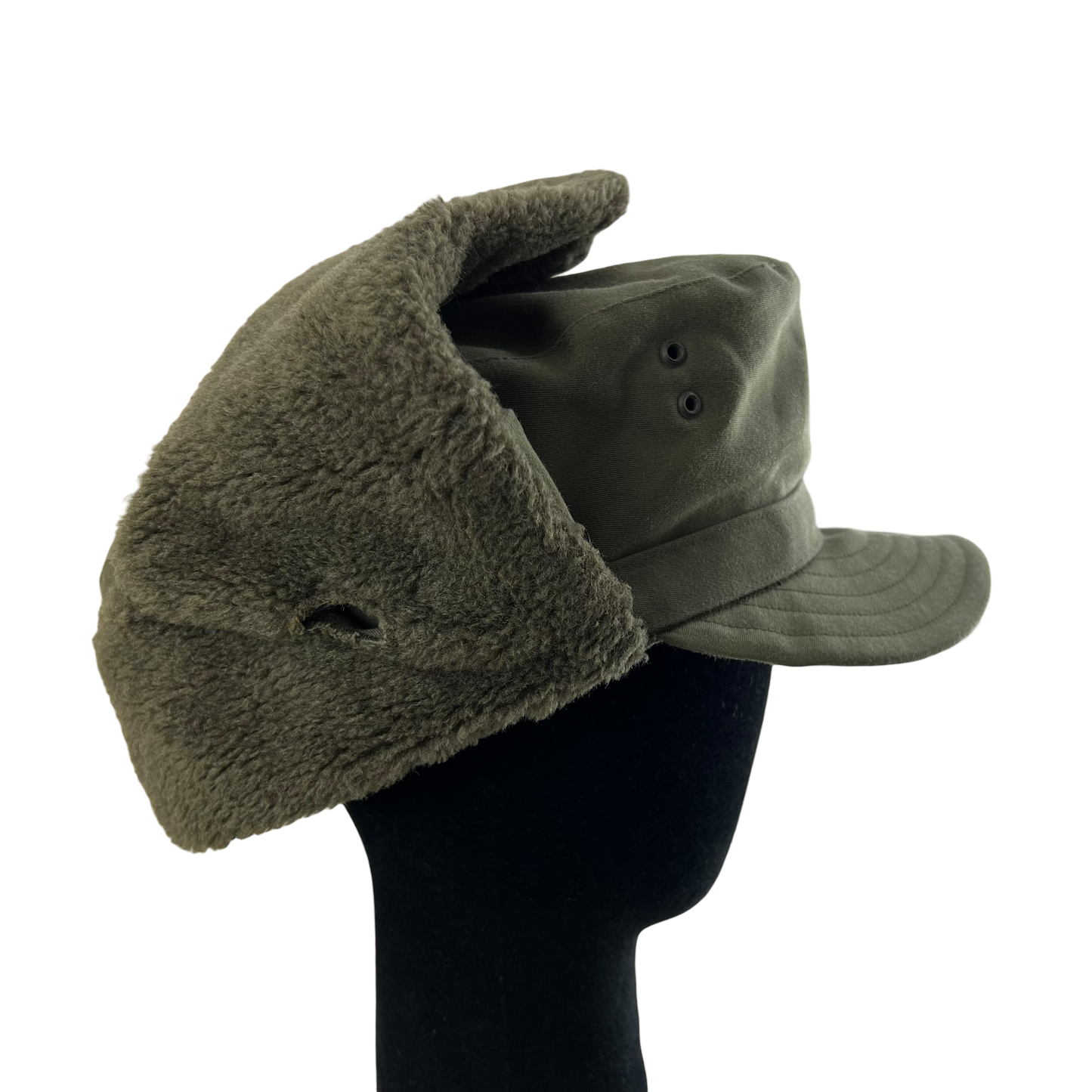 Austrian Army Olive Drab Cold Weather Trapper Cap - Medium / Large