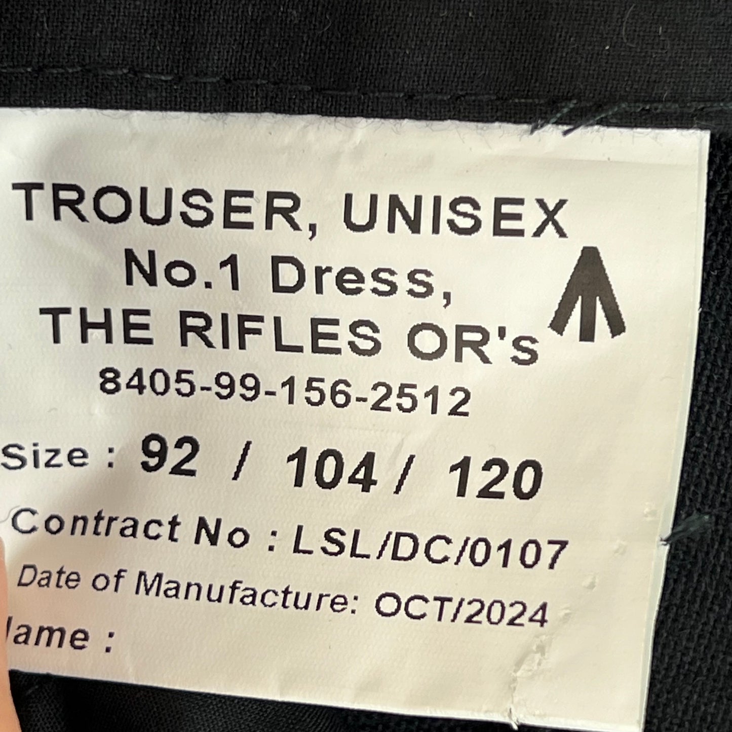 British Army No1 Blues Dress Trousers - The Rifles - W41 L36