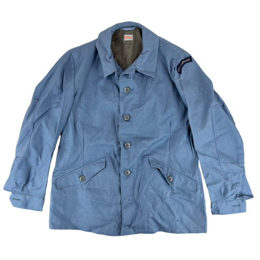 Swedish Civil Defense M59 Sky Blue Chore Coat Jacket - Large