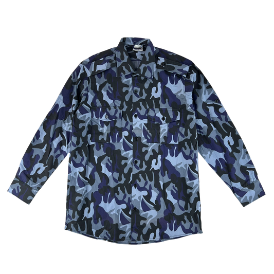Romanian Army / Police M1990 Blue Leaf Camouflage Long Sleeve Shirt - Medium