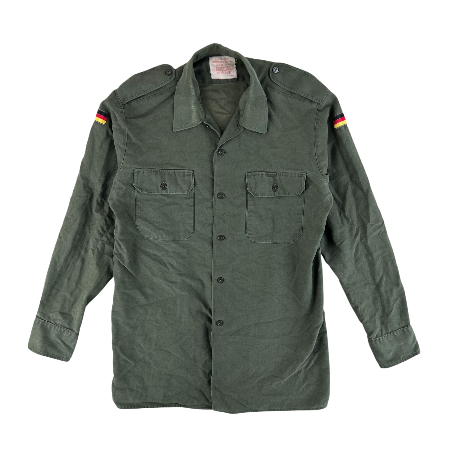 German Army Olive Green Long Sleeve Field Shirt - Large GrNr4