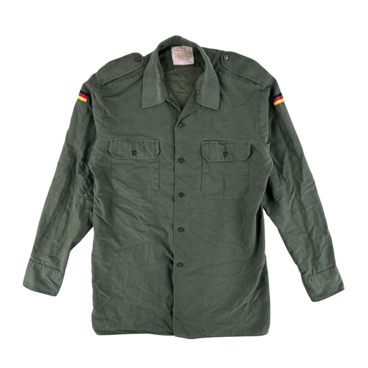 German Army Olive Green Long Sleeve Field Shirt - Large GrNr4
