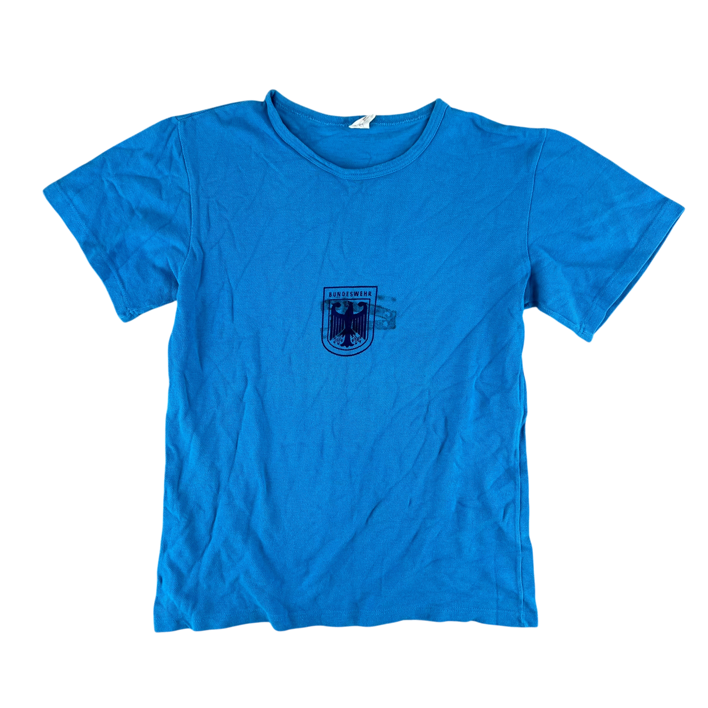 West German Army 70s Blue Training T Shirt - Small