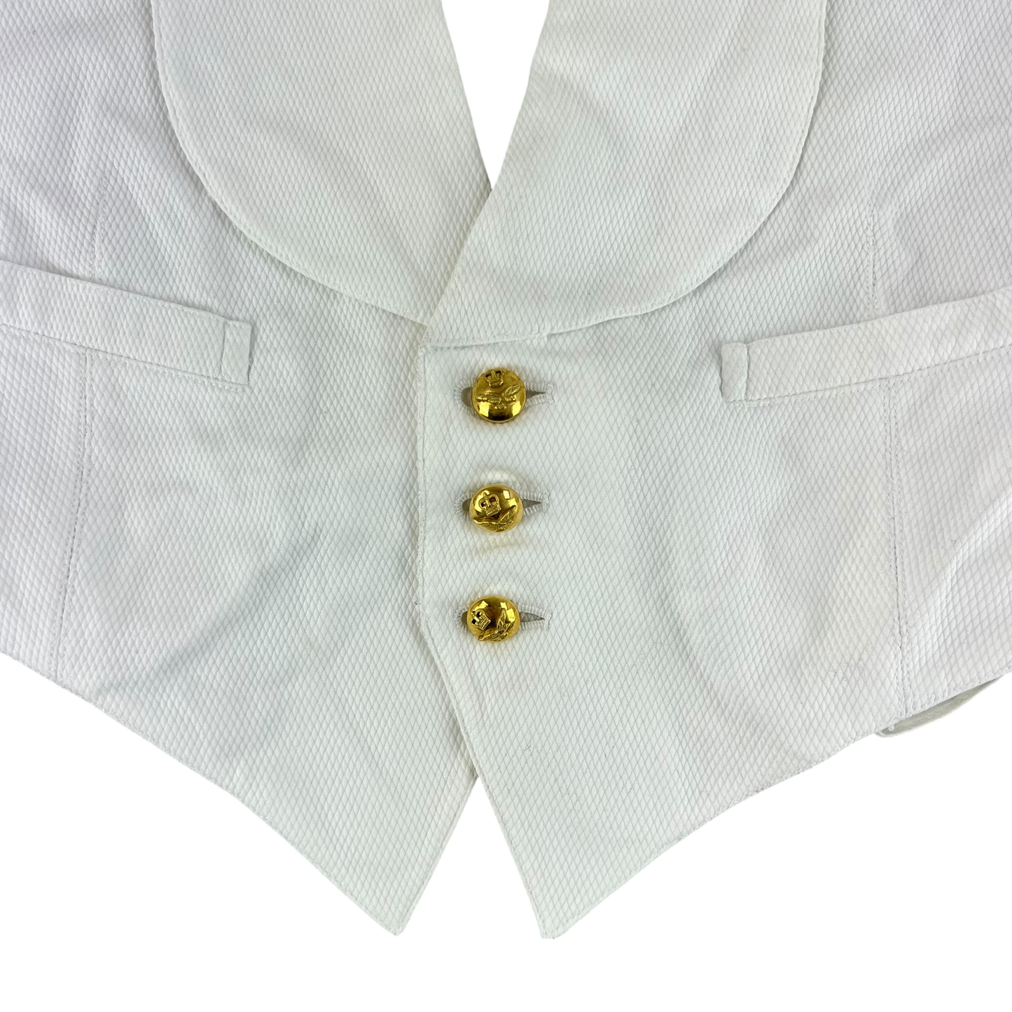 British RAF 60s White Mess Dress Waistcoat - Small