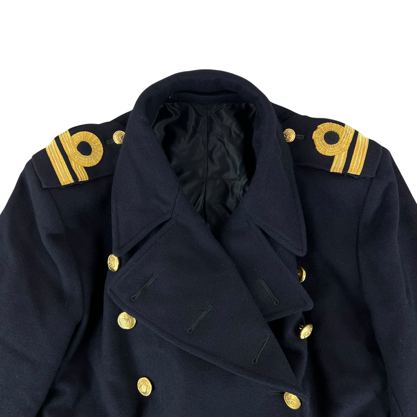 British Royal Navy 80's Women's Wool Officer's Greatcoat - Medium
