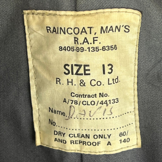 British RAF 72 Pattern Raincoat Trenchcoat - Medium