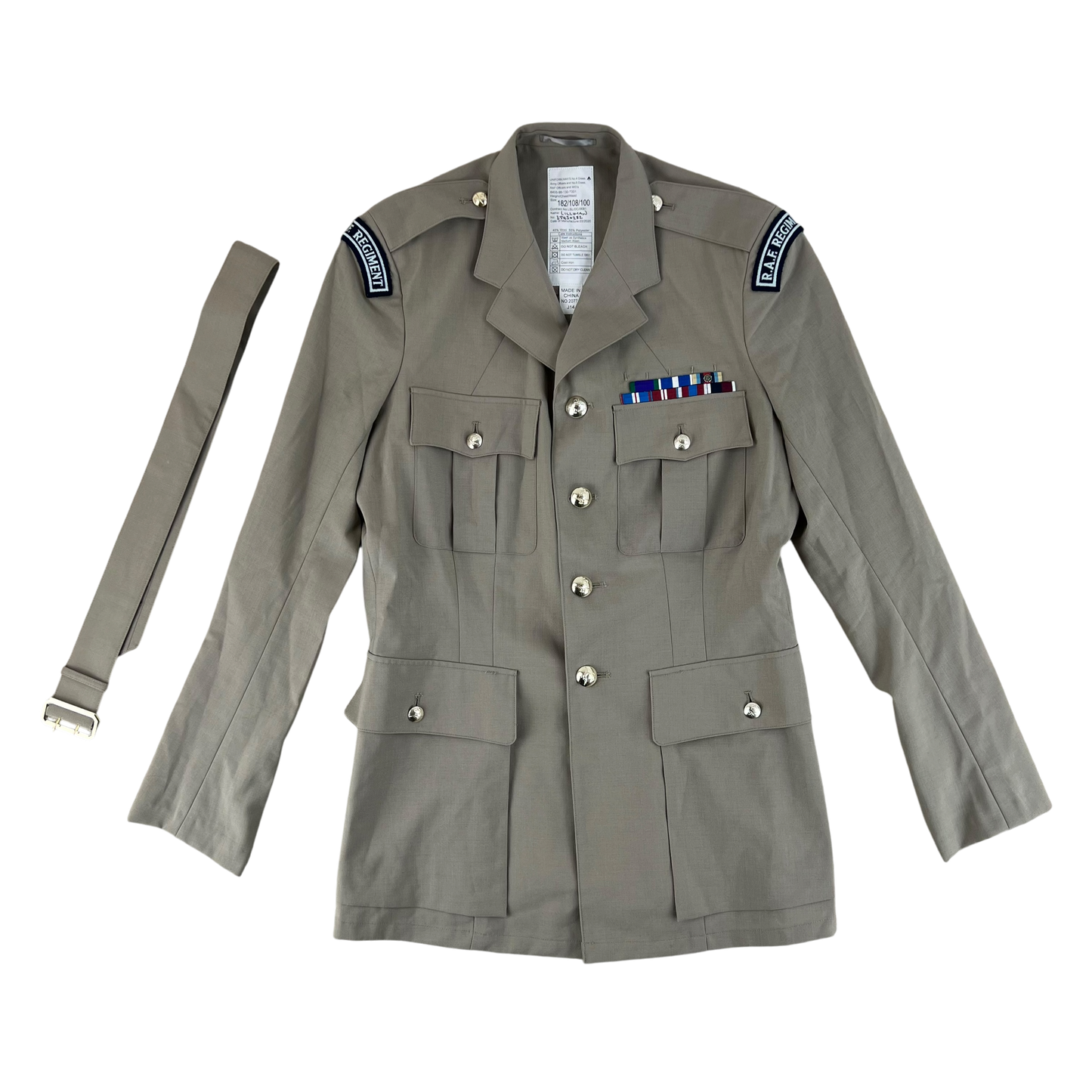 British RAF No. 6 Tropical Dress Jacket w/ Belt - Large 182/108