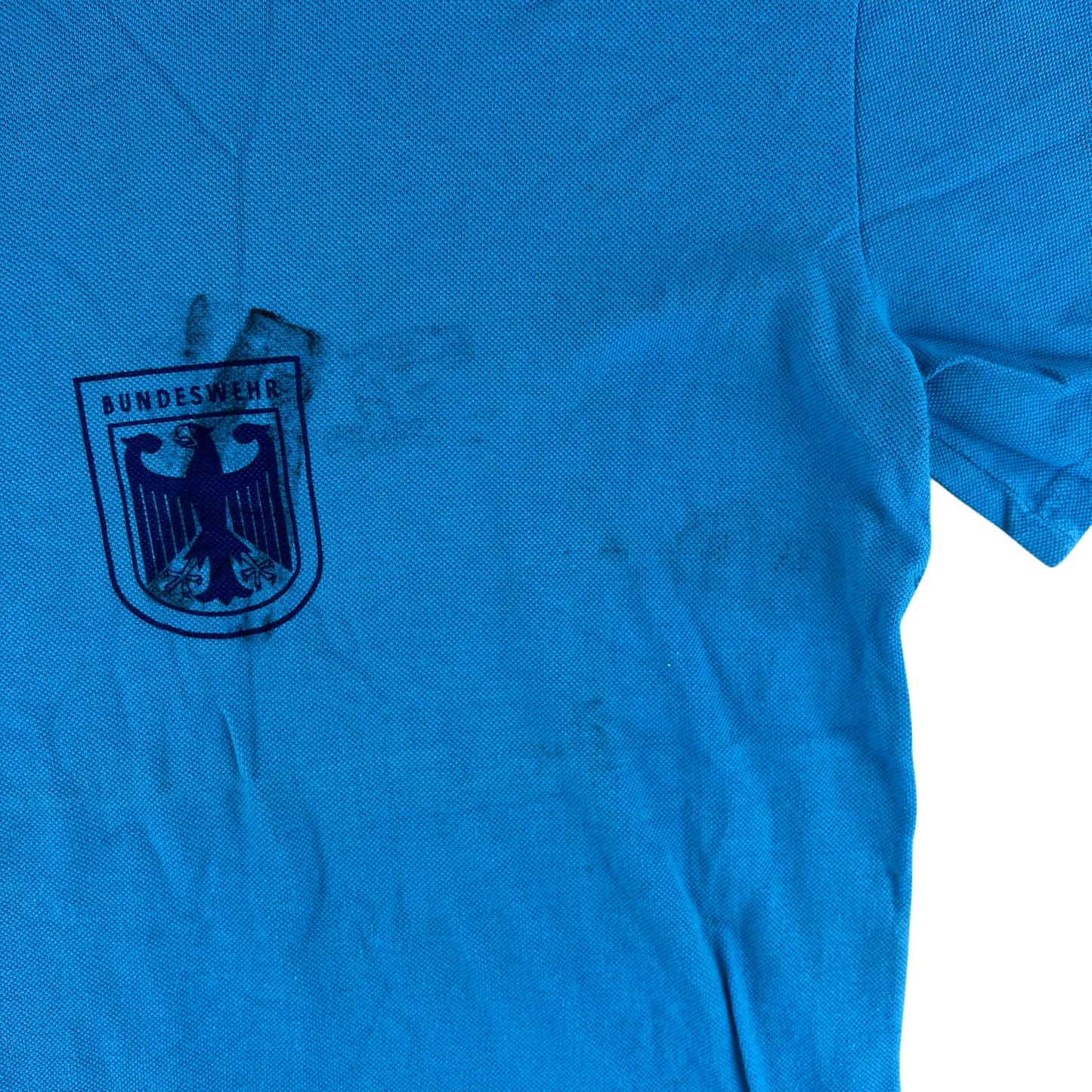 West German Army 70s Blue Training T Shirt - Small