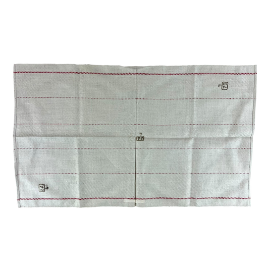 Finnish Army WW2 Cream w/ Red Stipe Tea Towel