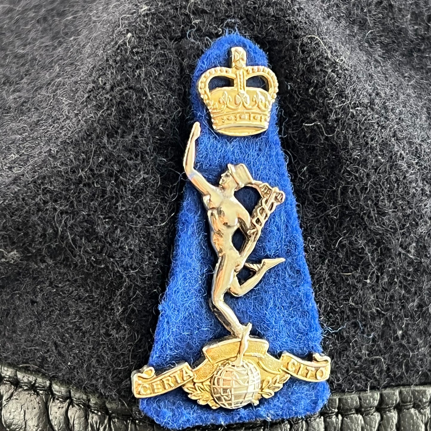 British Army Beret w Badge - Royal Signals Corps - Large