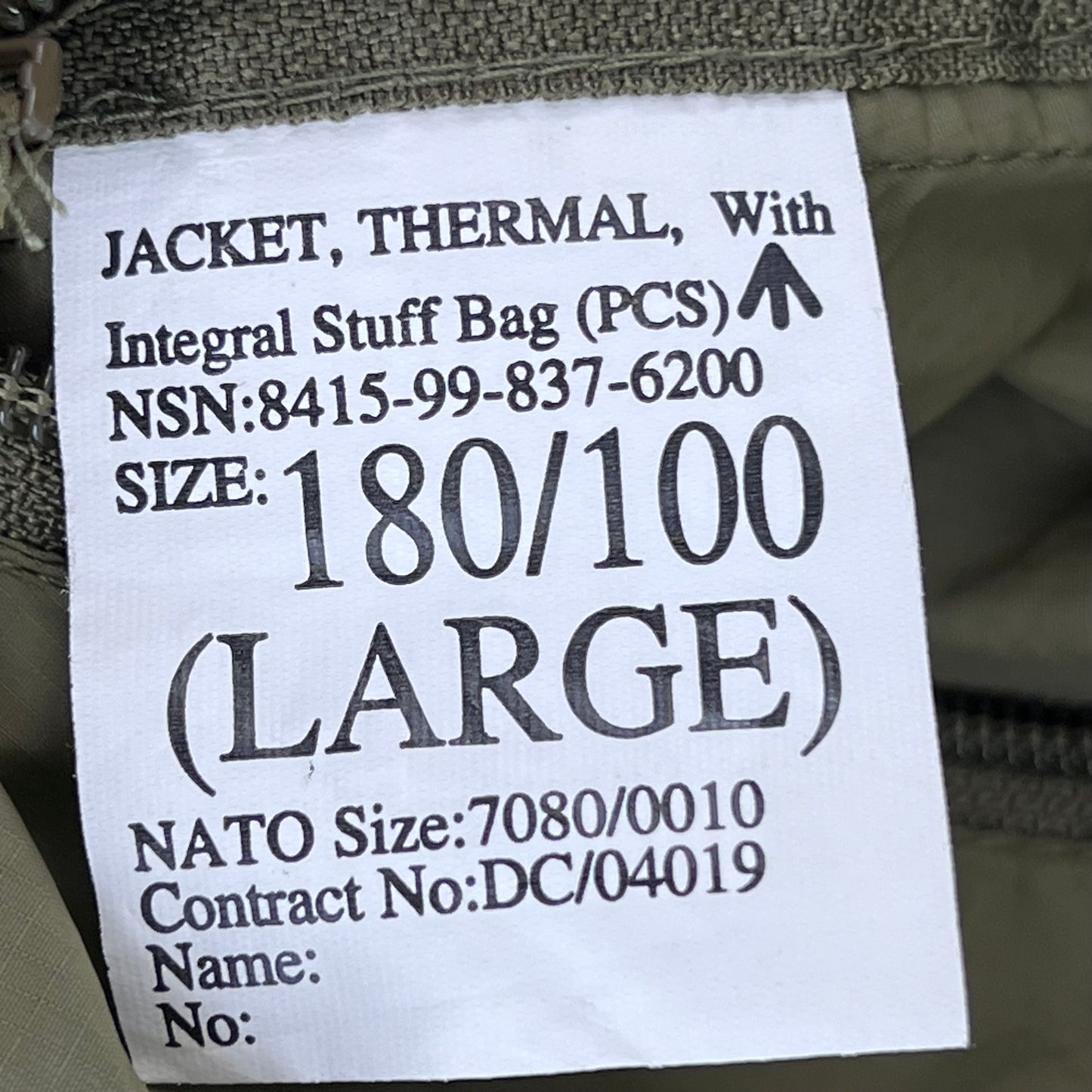 British Army Thermal Buffalo Jacket - Large