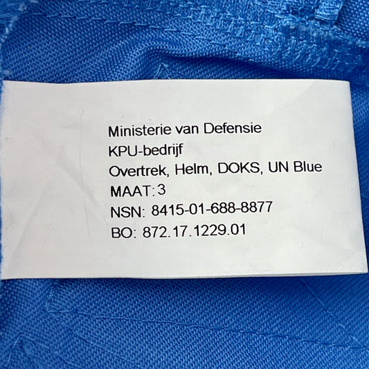 Dutch Army UN Blue Peacekeeping Helmet Cover - Medium / Large