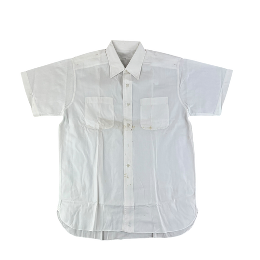 British Merchant Navy 50s Officer's Tropical Short Sleeve Shirt - Large