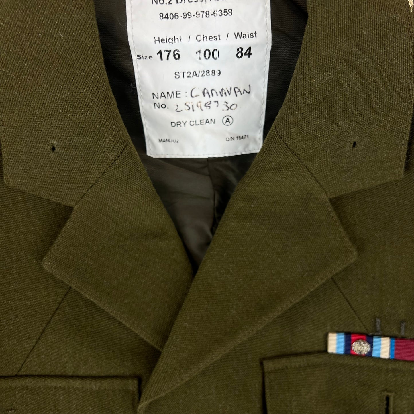 British Army 1980 Pattern No. 2 Olive Green Dress Jacket - Royal Tank Regiment - Medium 176/100