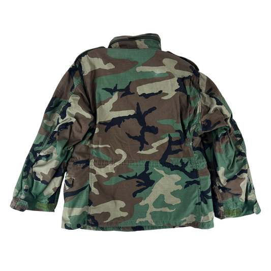 US Army M81 Woodland Camo M65 Cold Weather Field Coat - Medium Short
