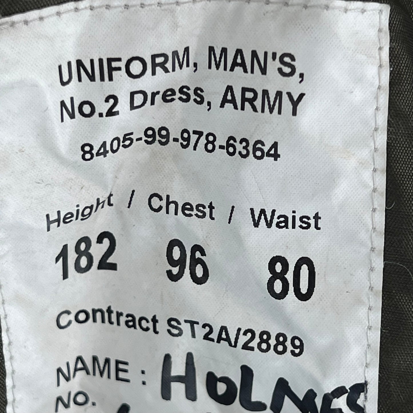 British Army 1980 Pattern No. 2 Olive Green Dress Jacket - Royal Yorkshire Regiment - Medium 182/92