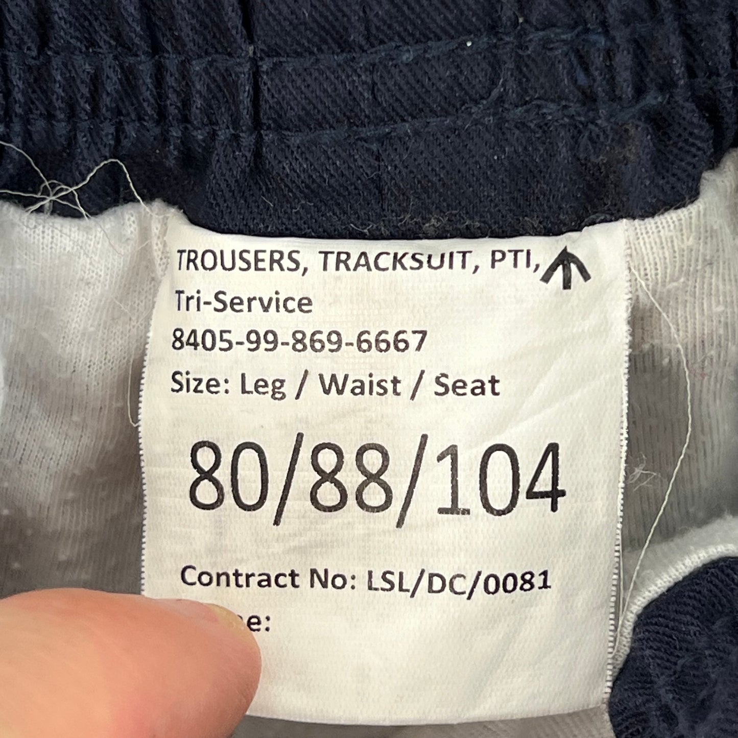 British Army / Tri-Services Navy Blue PTI Tracksuit Trousers - W34 L31