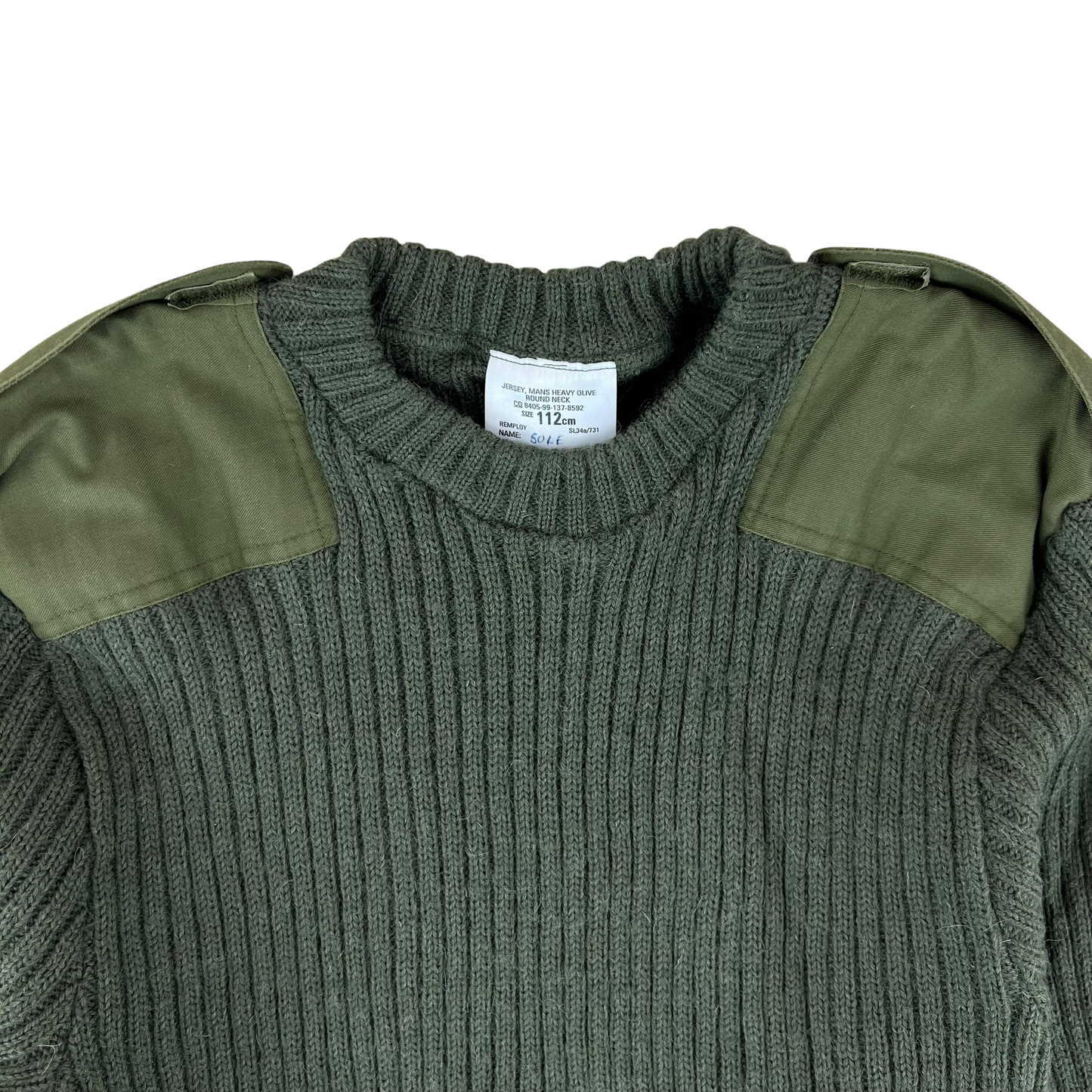 British Army Olive Green Pullover Jumper - Large 112cm